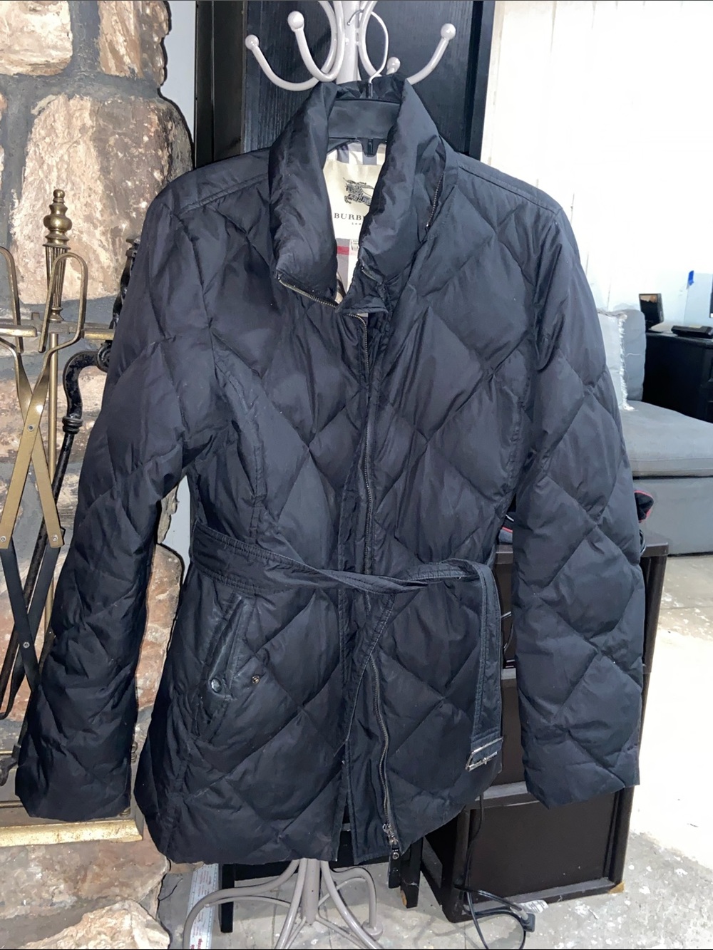 Burberry Black Quilted Belted Puffer Jacket